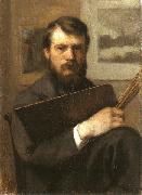 Otto Scholderer Selbstbildnis mit Malutensilien oil painting